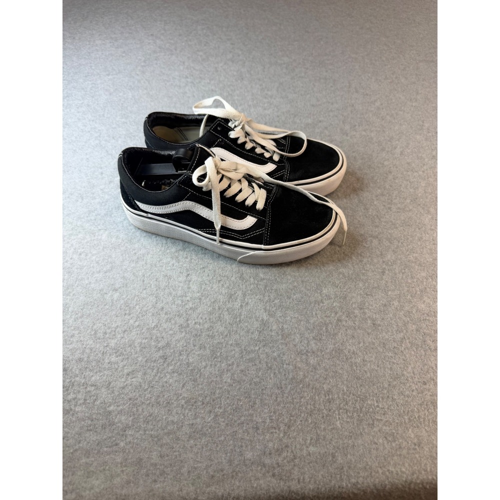Vans Old Skool Stackform Black White Platform Sneakers Mens 5.5 Womens 7.0